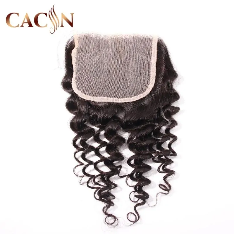 5x5 Deep curly Lace closure, Brazilian raw virgin hair closure, Peruvian hair, Indian hair, and Malaysian hair lace closure